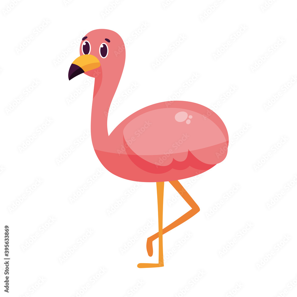 Naklejka premium Isolated cartoon of a flamingo - Vector illustration