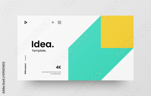 Website screen for responsive web design project development. Abstract geometric pattern banner. Corporate landing page vector illustration template.