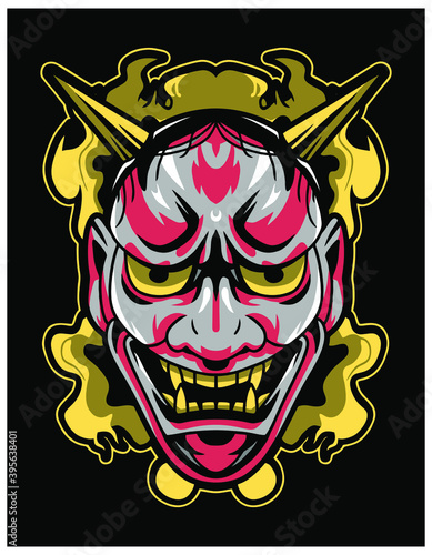 japanese oni mask culture illustration