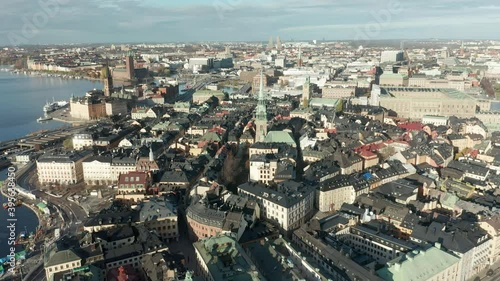 Wallpaper Mural The famous Old Town in tockholm, flying over buildings in the city Torontodigital.ca