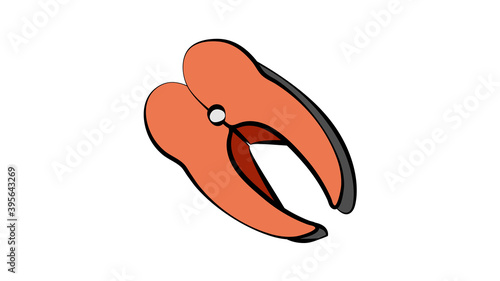 slice of salmon on a white background, vector illustration. delicious fish. hearty dinner. seafood, healthy food. food for weight loss, weight loss. diet for guys and girls