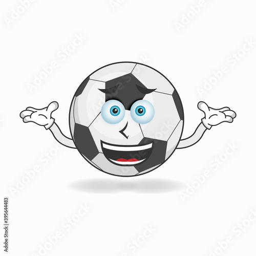 Soccer Ball mascot character with a confused expression. vector illustration