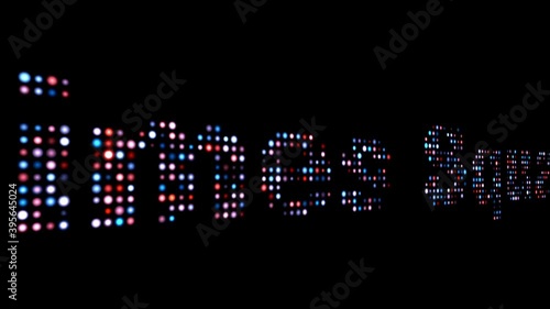 Times square colorful led text dolly shot