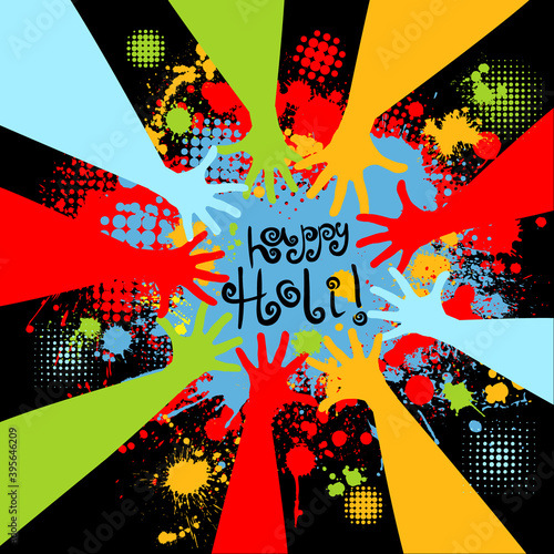 Wallpaper Mural Happy Holi. The background spots. Vector illustration Torontodigital.ca