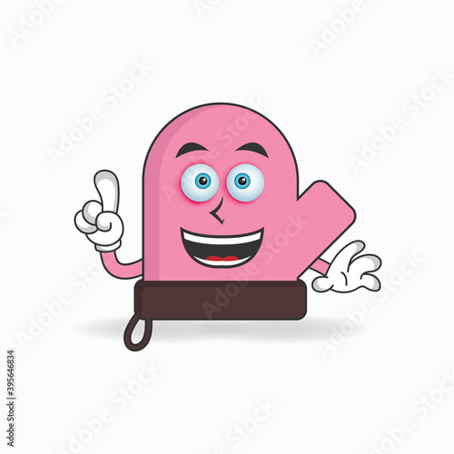 gloves mascot character with smile expression. vector illustration