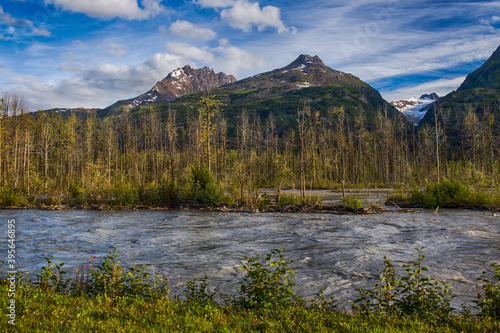 Lowe river and Chugach mountains. Alaska