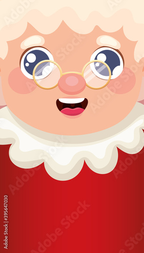 Mrs santa claus smiling with eyeglasses