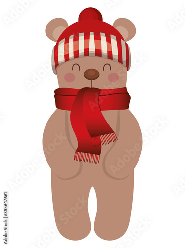 christmas bear icon with a hat