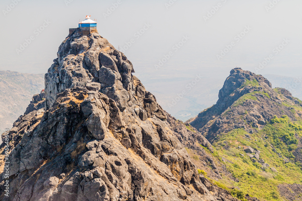 Fototapeta premium Guru Dattatreya Paduka Mandir temple at Girnar Hill, Gujarat state, India