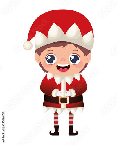 christmas male elf with red suit icon