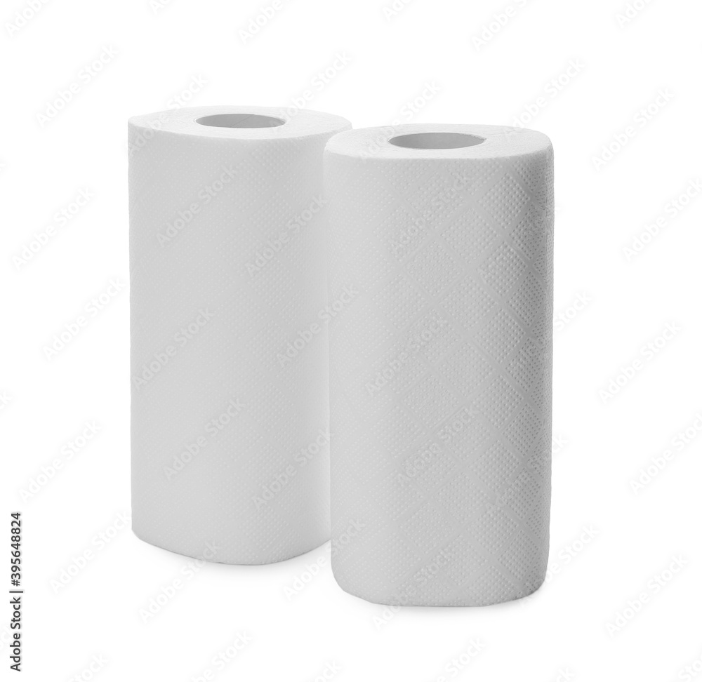 Rolls of paper tissues on white background Rolls of paper tissues on white background