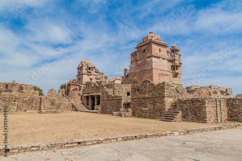 Ruins of Kumbha Palace at Chittor Fort in Chittorgarh, Rajasthan state, India