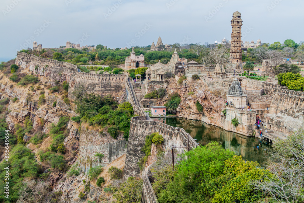 View of Chittor Fort in Chittorgarh, Rajasthan state, India