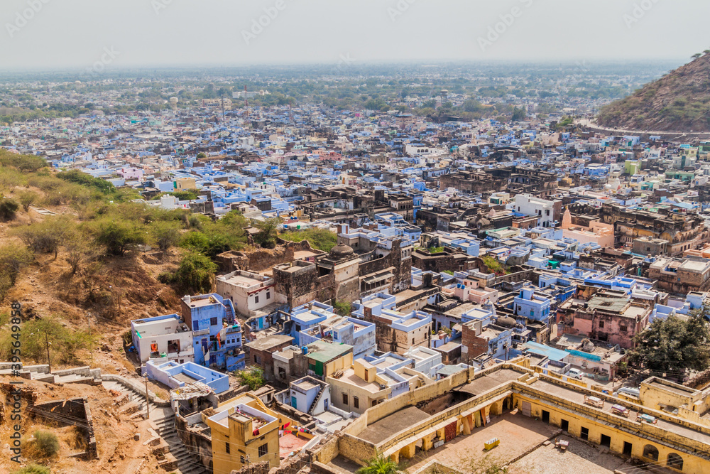 Aerial view of Bundi, Rajasthan state, India