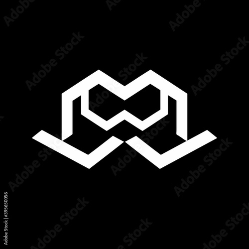 MWJ, LMW, JMW, MW, WM, WWM initials geometric logo and vector icon photo