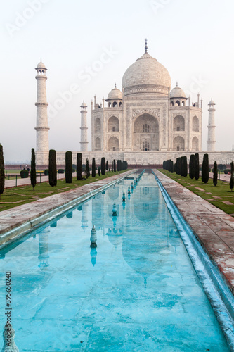 Morning view of Taj Mahal in Agra, India