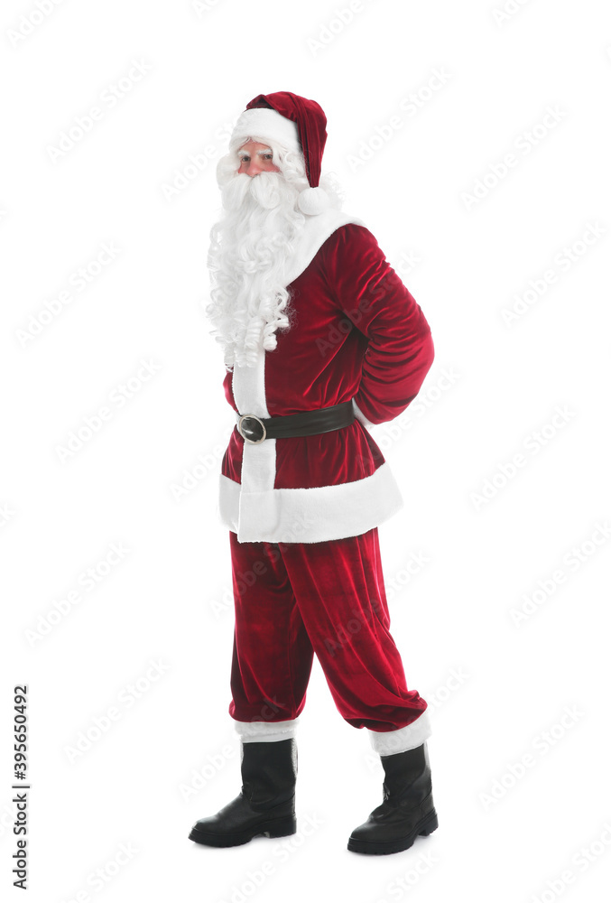 Full length portrait of Santa Claus on white background Full length portrait of Santa Claus on white background