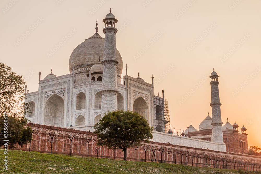 Taj Mahal in Agra during sunset, India
