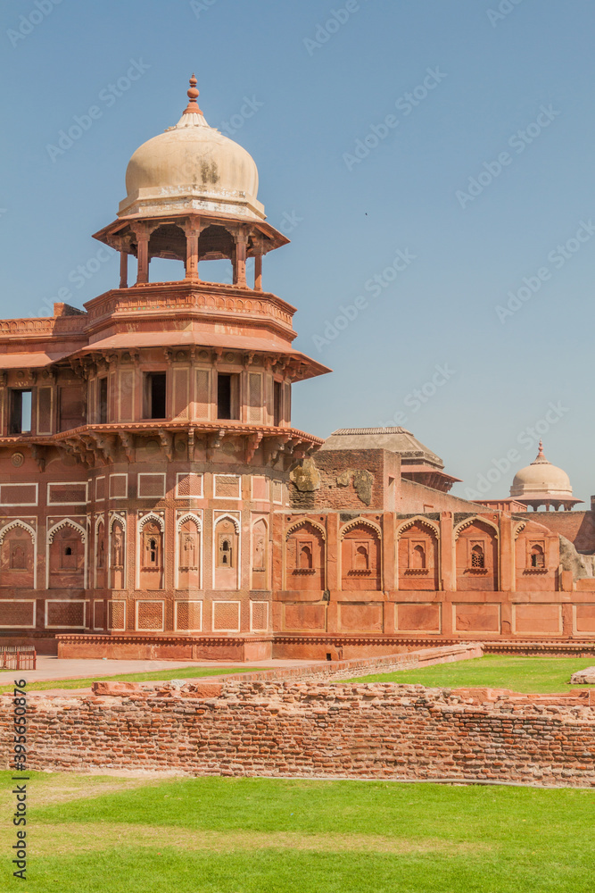 Jahangir Palace at Agra Fort, Uttar Pradesh state, India
