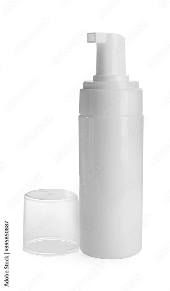 Blank bottle of shoe care product isolated on white Blank bottle of shoe care product isolated on white