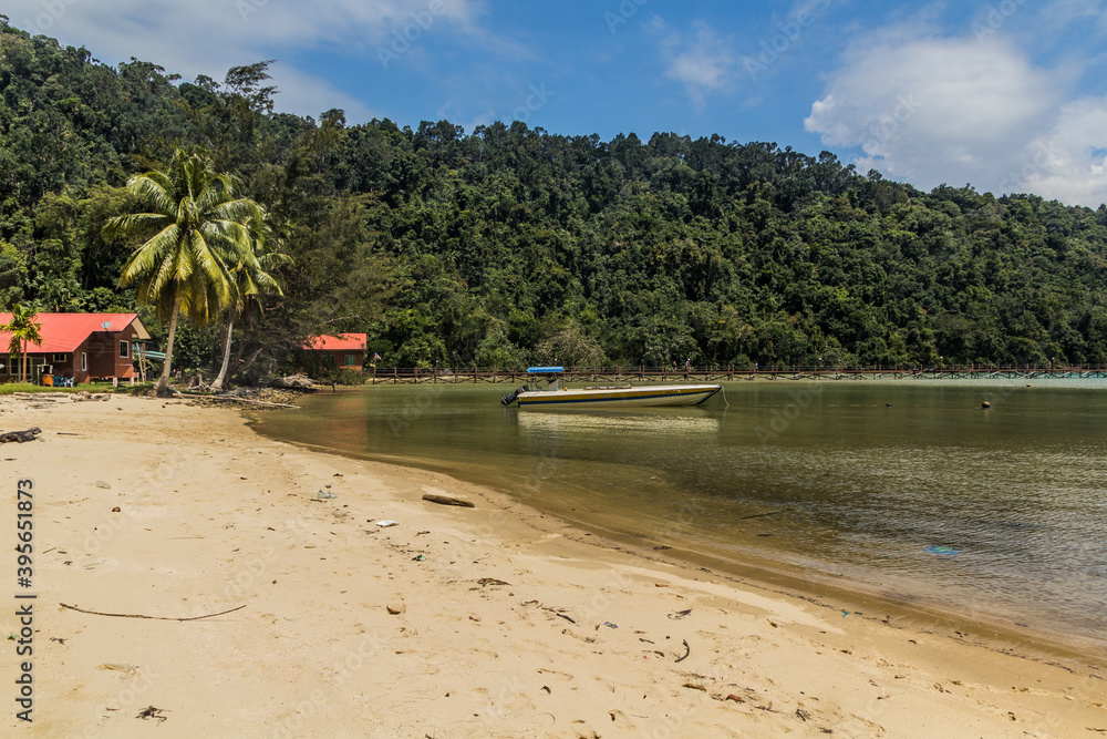 Base camp at Gaya Island in Tunku Abdul Rahman National Park, Sabah, Malaysia