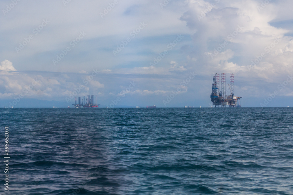 Offshore oil rigs in Brunei