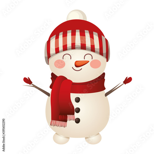 christmas snowman with hat icon