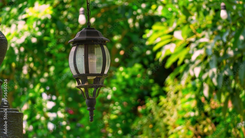 old lamp in the garden