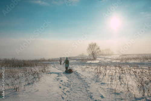 person in the snow © Evgenii Ryzhenkov