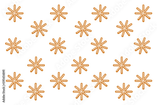 Pattern christmas ginger cookies vector illustration background. isolated on white background