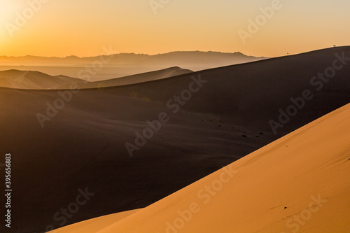 Sunrise at Singing Sands Dune near Dunhuang, Gansu Province, China