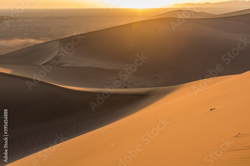 Sunrise at Singing Sands Dune near Dunhuang  Gansu Province  China