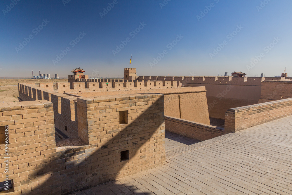 Walls of Jiayuguan Fort, Gansu Province, China