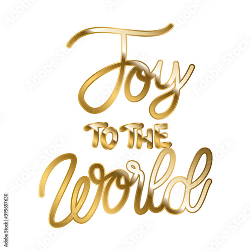 joy to the world in gold lettering