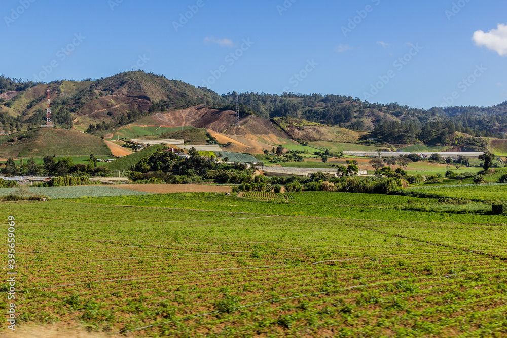 Agricultural landscape near Constanza, Dominican Republic