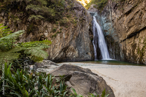 Salto Jimenoa waterfall near Jarabacoa town in Dominican Republic photo