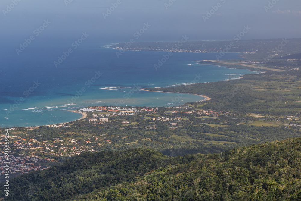 Aerial view of a cost near Puerto Plata, Dominican Republic
