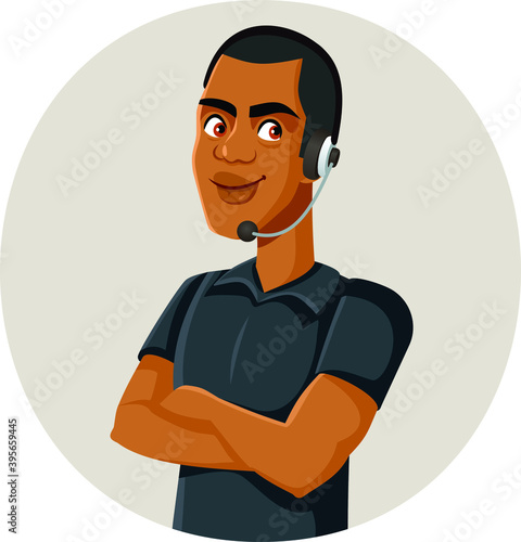 Happy Male Call Center Agent