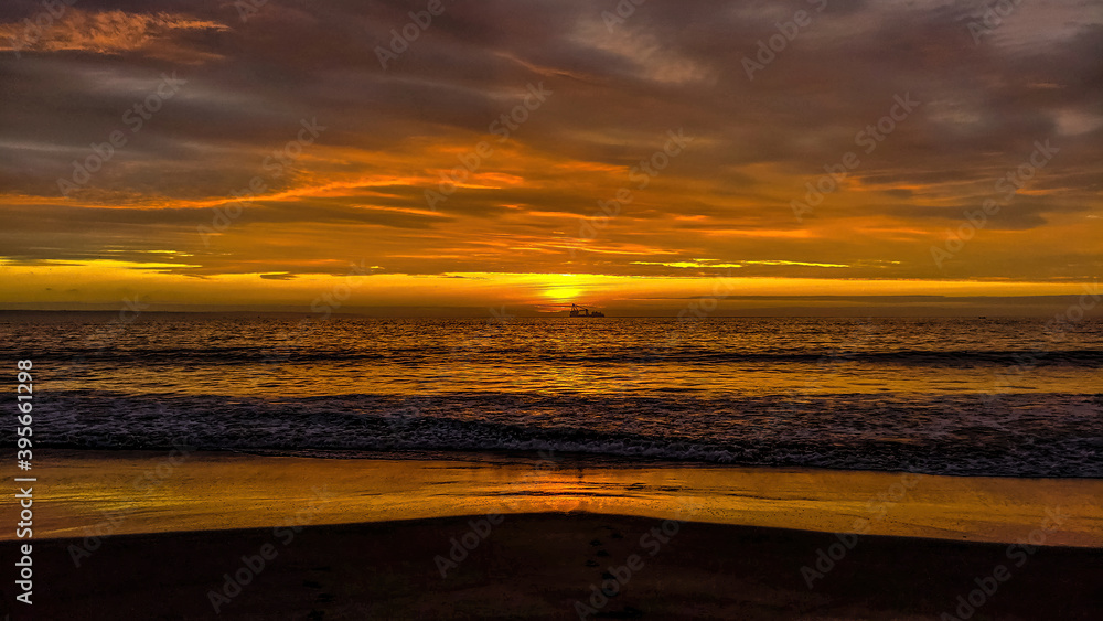 sunset on the beach of colan Piura