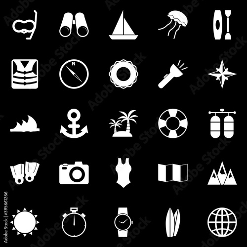 Diving icons on black background