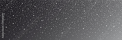 Snowfall on transparent background, panoramic image, vector background	