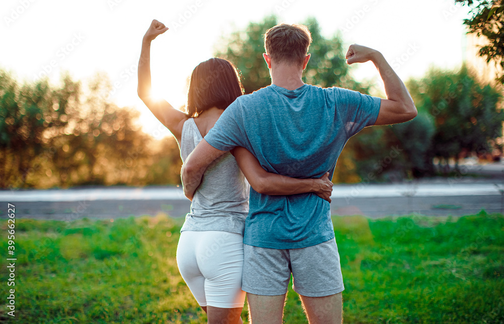 Fitness training for couple in love outside
Fitness training for couple in love outside