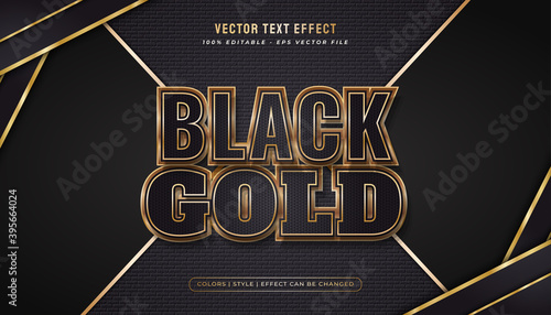 Luxury black and gold text style with glossy effect