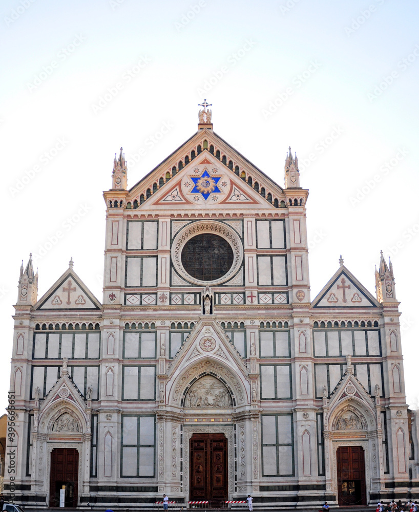 The Santa Croce Basilica in Florence. The basilica is also a mausoleum and the resting place of Michelangelo, Dante and Galileo.