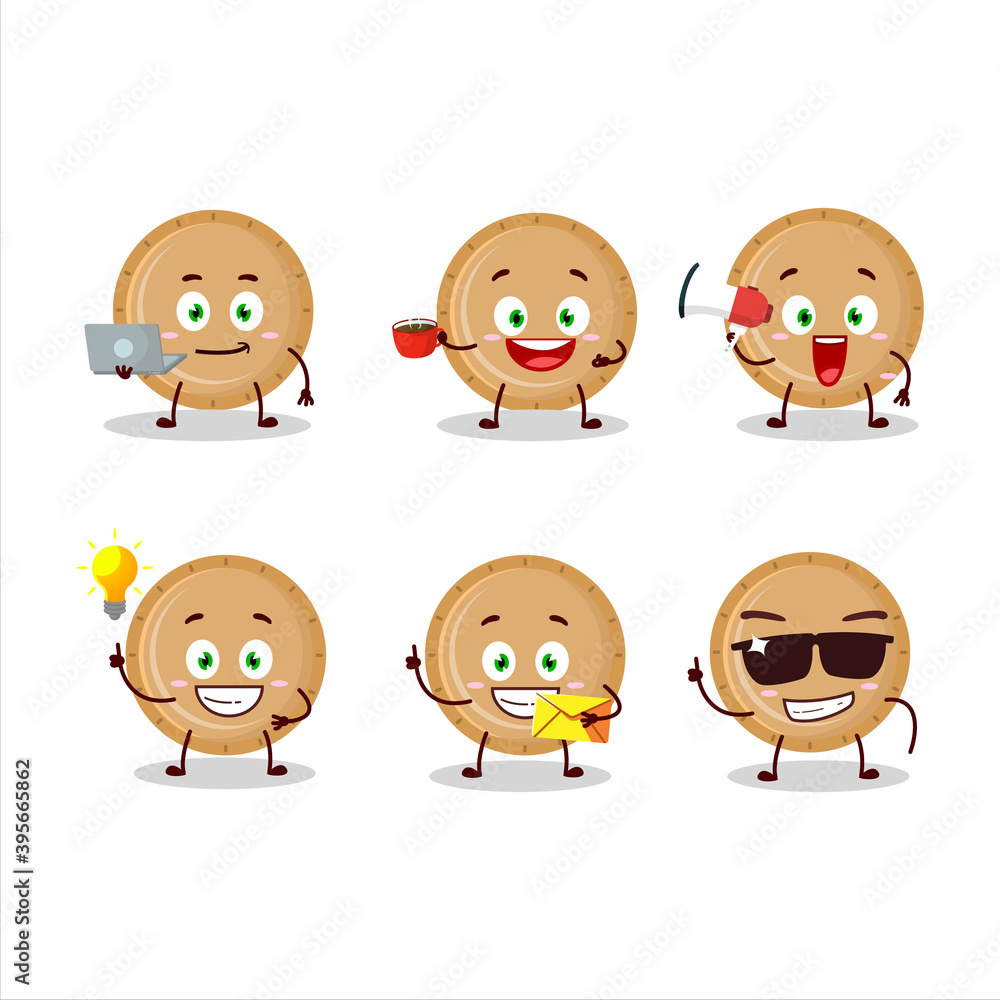 Plastic plate cartoon character with various types of business emoticons