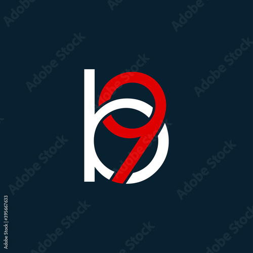 b9 number letter logo icon designs vector
