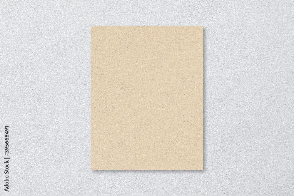 Brown paper Mockup displayed on concrete wall, banner for Promotion marketing, background for aesthetic creative design Brown paper Mockup displayed on concrete wall, banner for Promotion marketing, background for aesthetic creative design