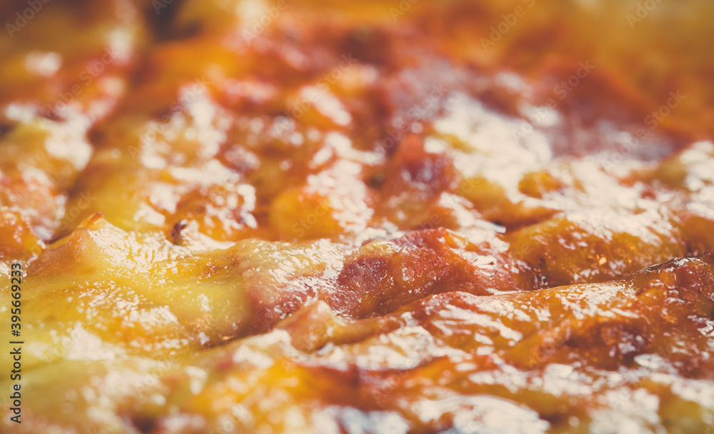 Greasy italian pizza slices. Macro photo. Greasy italian pizza slices. Macro photo.