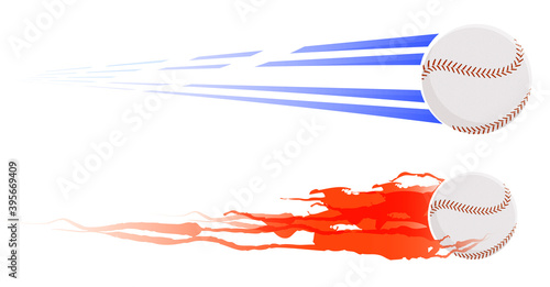 fast baseball sport ball flies with great speed. Sport equipment. Team sports in America. Active lifestyle. Vector