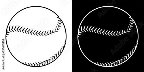 baseball sport ball icon in simple linear style. Team sports. Healthy lifestyle. Vector